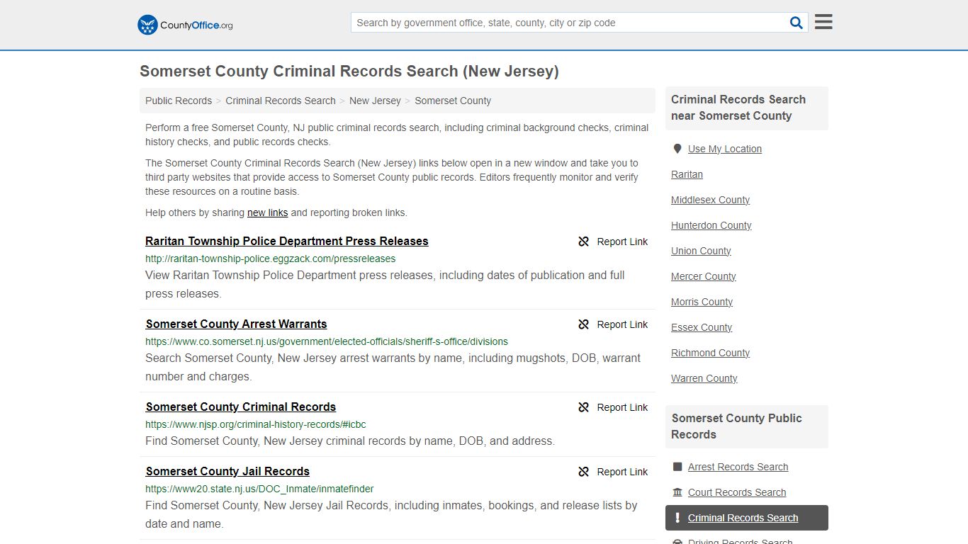 Criminal Records Search - Somerset County, NJ (Arrests, Jails & Most ...
