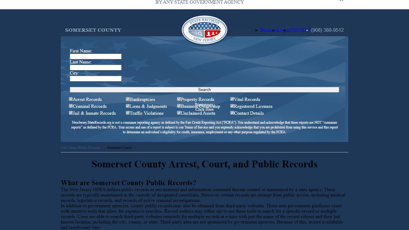 Somerset County Arrest, Court, and Public Records