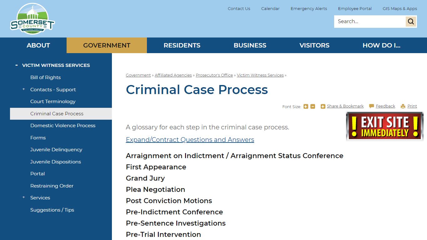 Criminal Case Process | Somerset County