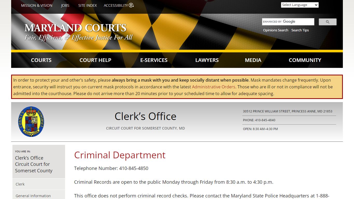 Criminal Department | Maryland Courts